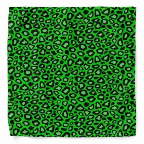 Black and Lime Green Leopard Animal Print Bandana