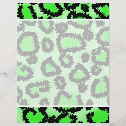 Black and Lime Green Leopard Print Pattern. (Front)