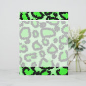 Black and Lime Green Leopard Print Pattern. (Standing Front)