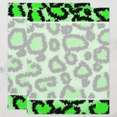 Black and Lime Green Leopard Print Pattern. (Front/Back)
