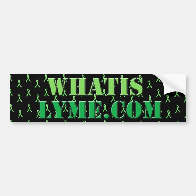 Black and Lime green Lyme Disease Awareness Bumper Sticker (Front)