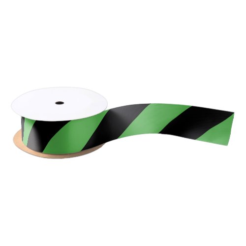 Black and Lime Green Wide Stripe Satin Ribbon