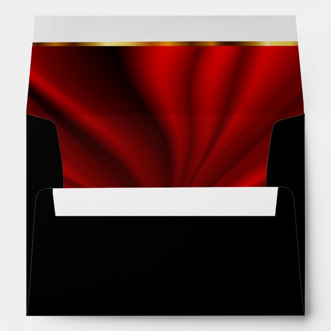 Black and Lined Red Satin Envelope (Back (Bottom))