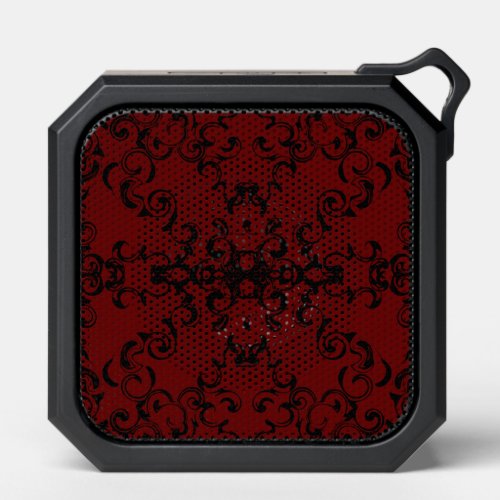 Black and Maroon Burgundy red Swirls Smoke Bluetooth Speaker
