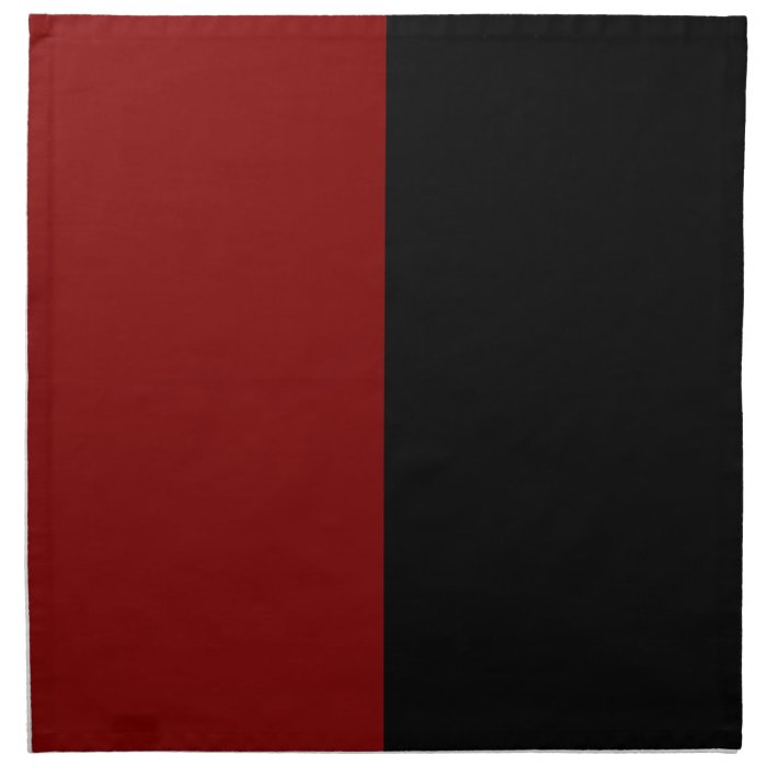 Black and Maroon Split Color. Cloth Napkin