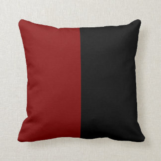 Black and Maroon Split Color. Throw Pillow