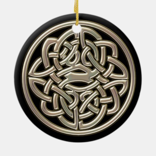 Black and Metallic Gold Celtic Knot Ornament