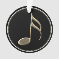 Black and Metallic Gold Music Note Name