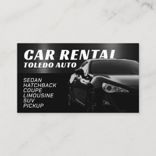 Black and metallic style automotive  business card