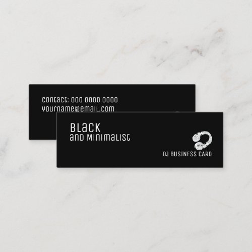 black and minimalist DJ Mini Business Card