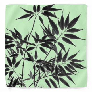 Black and Mint Green Bamboo Plant Bandana