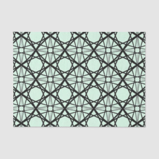 Black and Mint Green Geometric Art  Tissue Paper