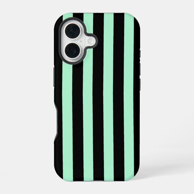 Black and Mint Green iPhone Case (Back)