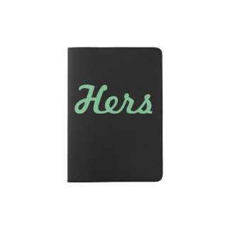 Black and Mint Hers Passport Holder
