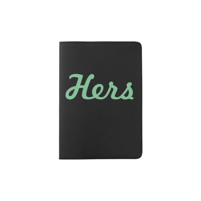 Black and Mint Hers Passport Holder (Front)