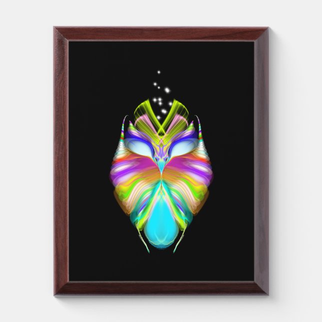 Black and Multicolor Oracle Owl Award Plaque (Vertical)