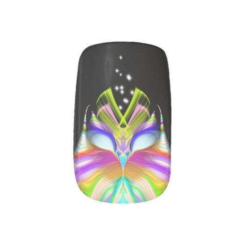 Black and Multicolor Oracle Owl Minx Nail Art