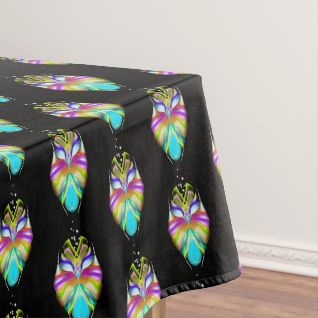 Black and Multicolor Oracle Owl Tablecloth (In Situ)