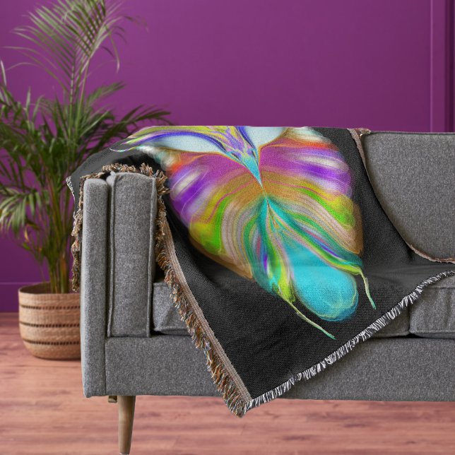 Black and Multicolor Oracle Owl Throw Blanket (Creator Uploaded)