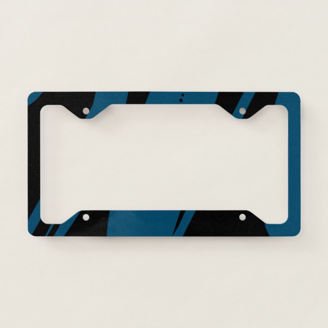 Black And Navy Blue Cool License Plate Frame (Front)