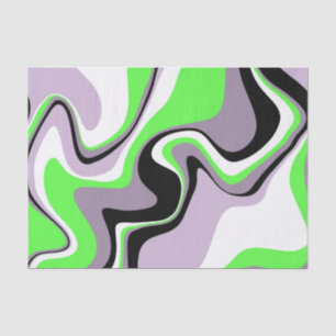 Black and Neon Green Fluid Abstract Tissue Paper