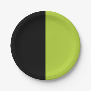 Black and Neon Green Paper Plates