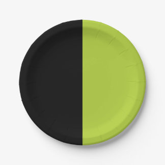 Black and Neon Green Paper Plates