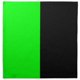Black and Neon Green Split Color Cloth Napkin
