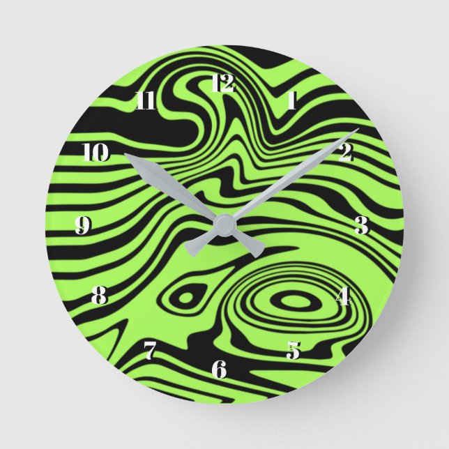 Black and Neon Green Wall Clock (Front)