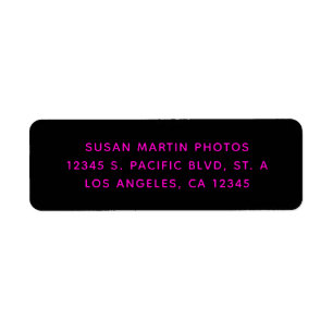 Black and Neon Pink Modern Minimalist Label