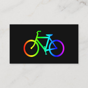 Black and Neon Rainbow Bicycle Business Card