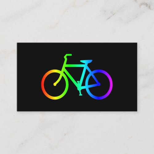Black and Neon Rainbow Bicycle Business Card
