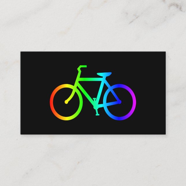 Black and Neon Rainbow Bicycle Business Card (Front)