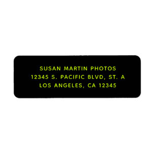 Black and Neon Yellow Modern Minimalist Label