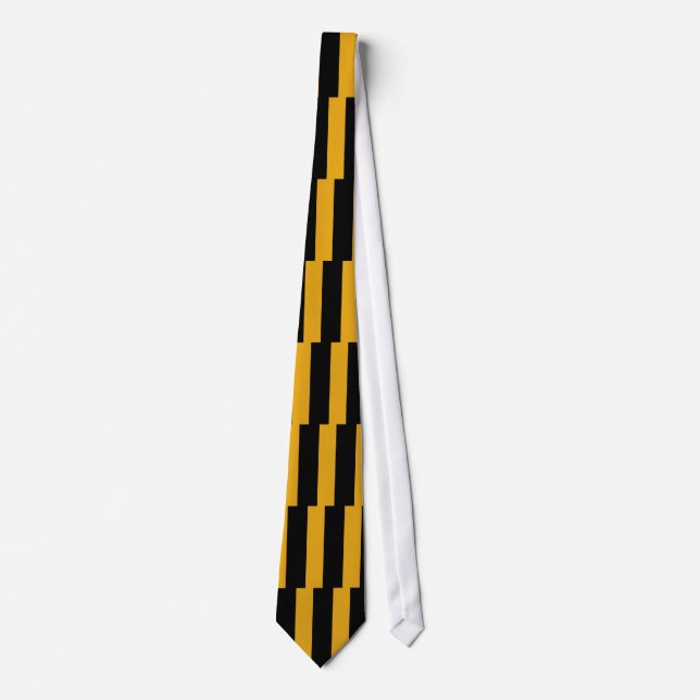 Black and Nu Gold Vertical-Striped Tie (Front)