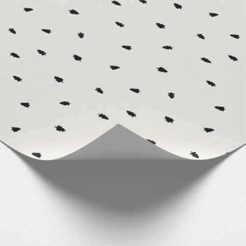 Black and Off White Christmas Tree  Wrapping Paper