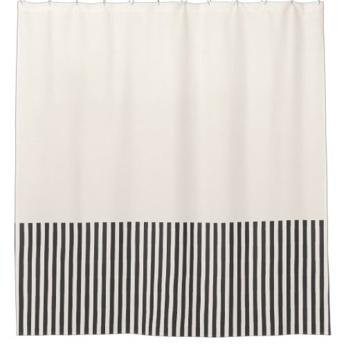 Black and off white stripe Shower Curtain