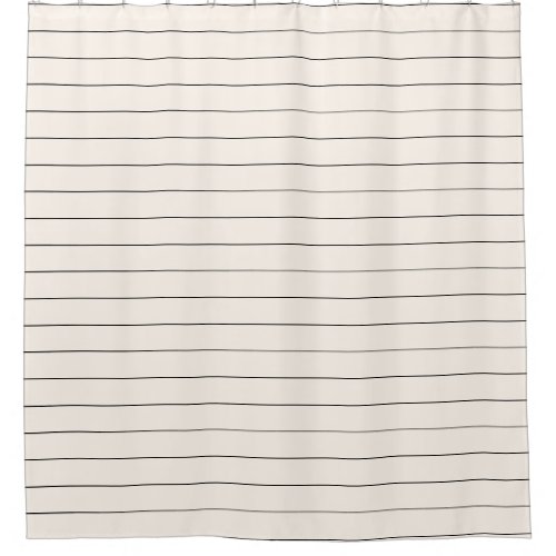 Black and Off White Stripes Shower Curtain