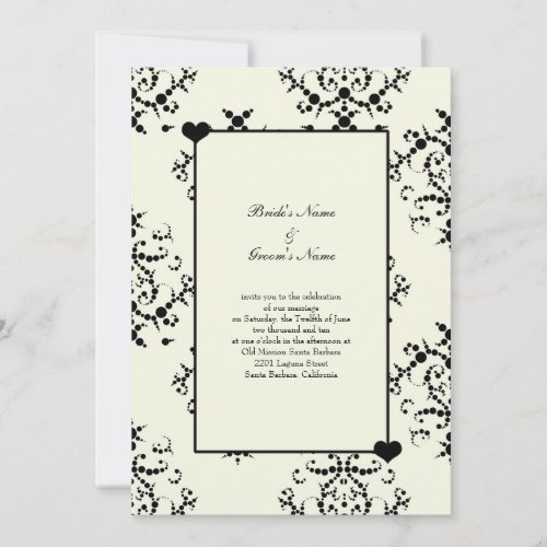 Black and Off White Wedding Invitations
