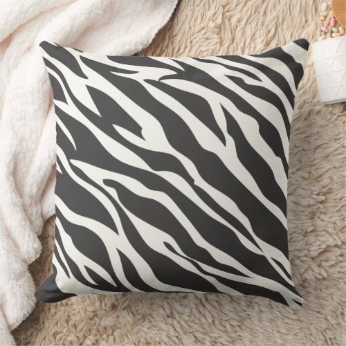 Black and Off White Zebra Design Pillow