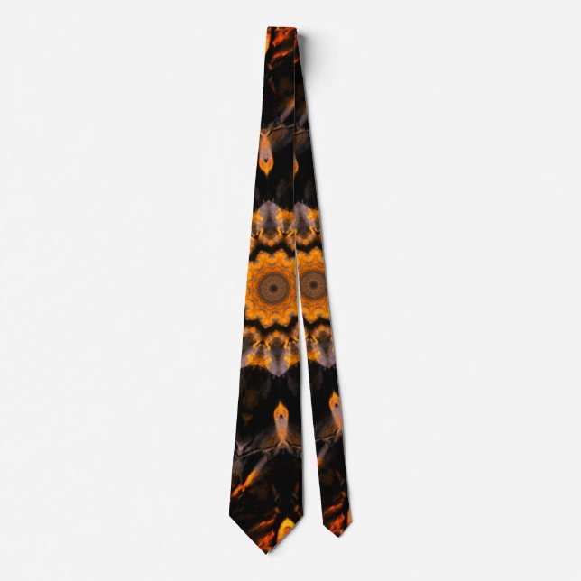 Black and Orange Abstract  Neck Tie (Front)