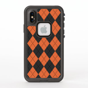 Black and Orange Argyle Phone Case