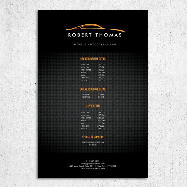 Black and Orange Auto Detailing, Auto Repair Flyer (Creator Uploaded)