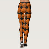 Black and Orange Basketball Leggings (Back)