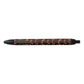 black and orange bats halloween pattern black ink pen (Front)