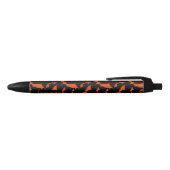 black and orange bats halloween pattern black ink pen (Top)