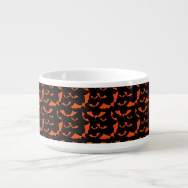 black and orange bats halloween pattern bowl