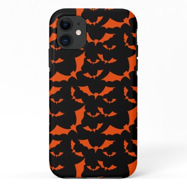 black and orange bats halloween pattern iPhone 11 case