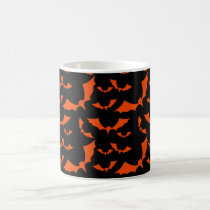 black and orange bats halloween pattern coffee mug
