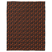 black and orange bats halloween pattern fleece blanket